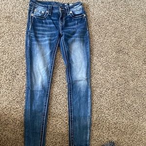 Miss me jeans, size 26, mid rise/skinny, blue jeans